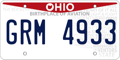 OH license plate GRM4933