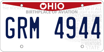 OH license plate GRM4944