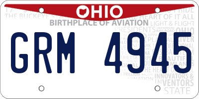 OH license plate GRM4945