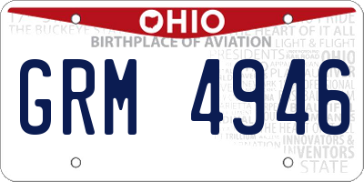 OH license plate GRM4946