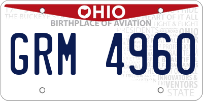 OH license plate GRM4960