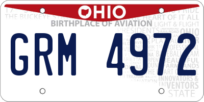 OH license plate GRM4972