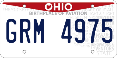 OH license plate GRM4975