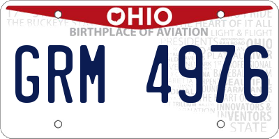 OH license plate GRM4976