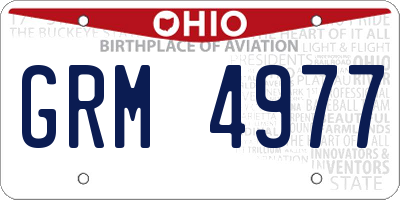 OH license plate GRM4977