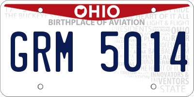 OH license plate GRM5014