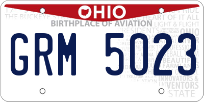 OH license plate GRM5023