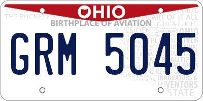 OH license plate GRM5045