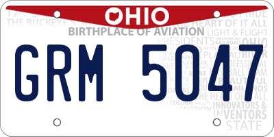 OH license plate GRM5047