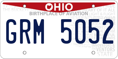 OH license plate GRM5052