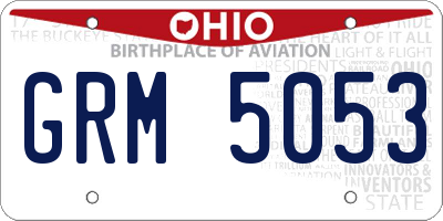 OH license plate GRM5053