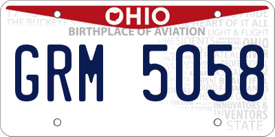 OH license plate GRM5058