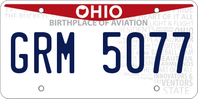 OH license plate GRM5077