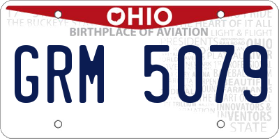 OH license plate GRM5079