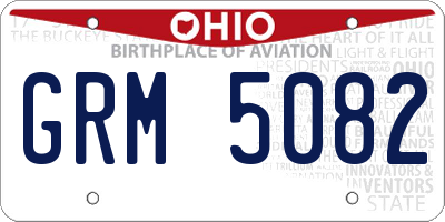 OH license plate GRM5082
