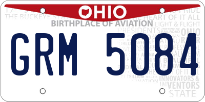 OH license plate GRM5084