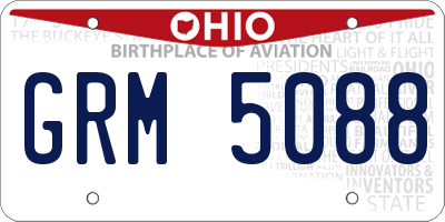 OH license plate GRM5088