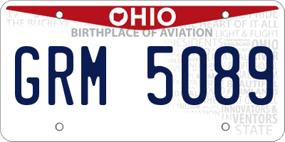 OH license plate GRM5089