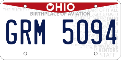 OH license plate GRM5094