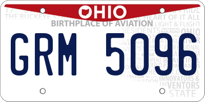 OH license plate GRM5096
