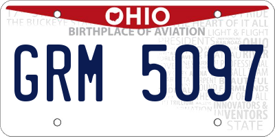 OH license plate GRM5097