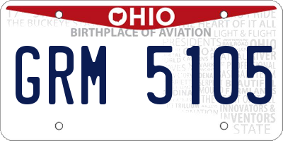 OH license plate GRM5105
