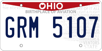 OH license plate GRM5107