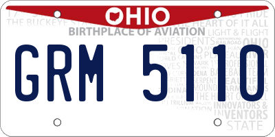 OH license plate GRM5110
