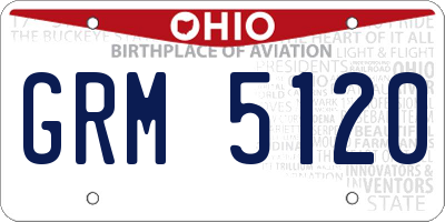 OH license plate GRM5120