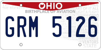 OH license plate GRM5126