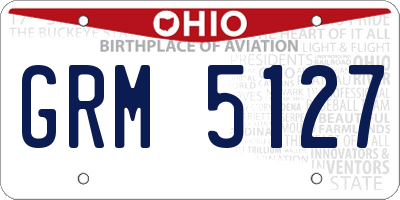 OH license plate GRM5127