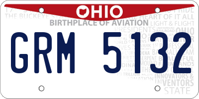 OH license plate GRM5132