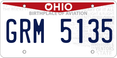 OH license plate GRM5135