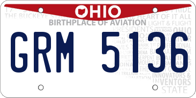 OH license plate GRM5136