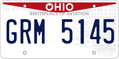 OH license plate GRM5145