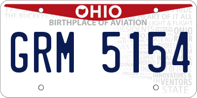 OH license plate GRM5154