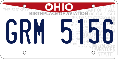 OH license plate GRM5156