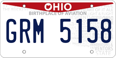 OH license plate GRM5158