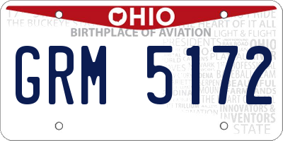 OH license plate GRM5172