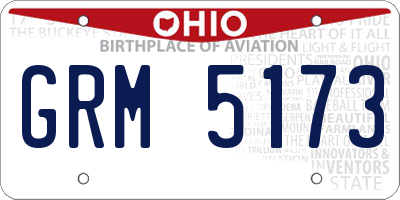OH license plate GRM5173