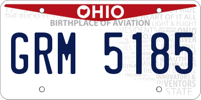 OH license plate GRM5185