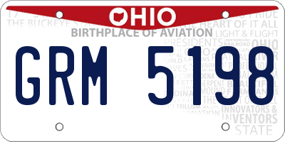 OH license plate GRM5198