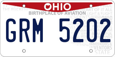 OH license plate GRM5202