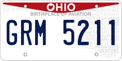 OH license plate GRM5211
