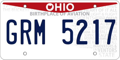 OH license plate GRM5217