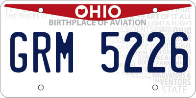 OH license plate GRM5226