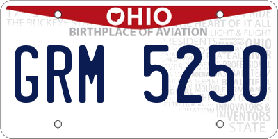 OH license plate GRM5250