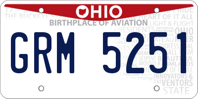 OH license plate GRM5251