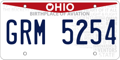 OH license plate GRM5254