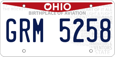OH license plate GRM5258